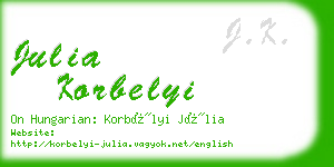 julia korbelyi business card